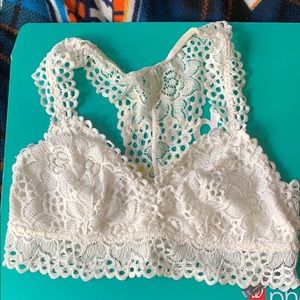 White American eagle racer back bralette